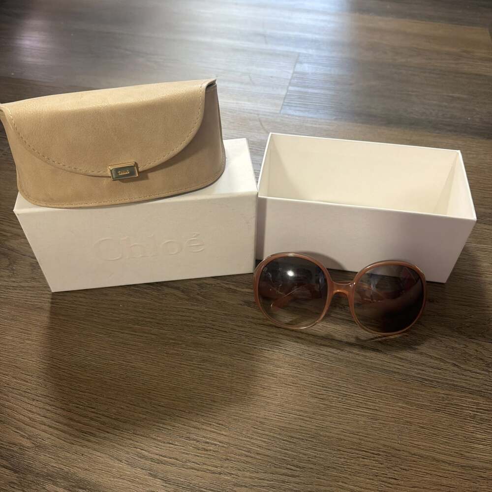 Chloé CE727S 234 Oversized Round Sunglasses Caramel Brown Gradient w/ Case & Box